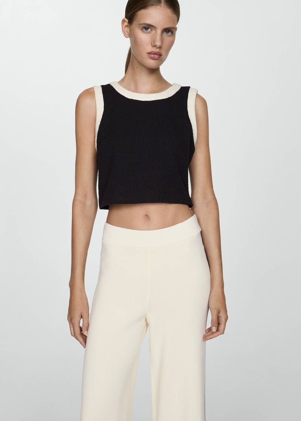 Mango Strickhose mit kontrastierenden Seitenstreifen Fabrik Onlineshop