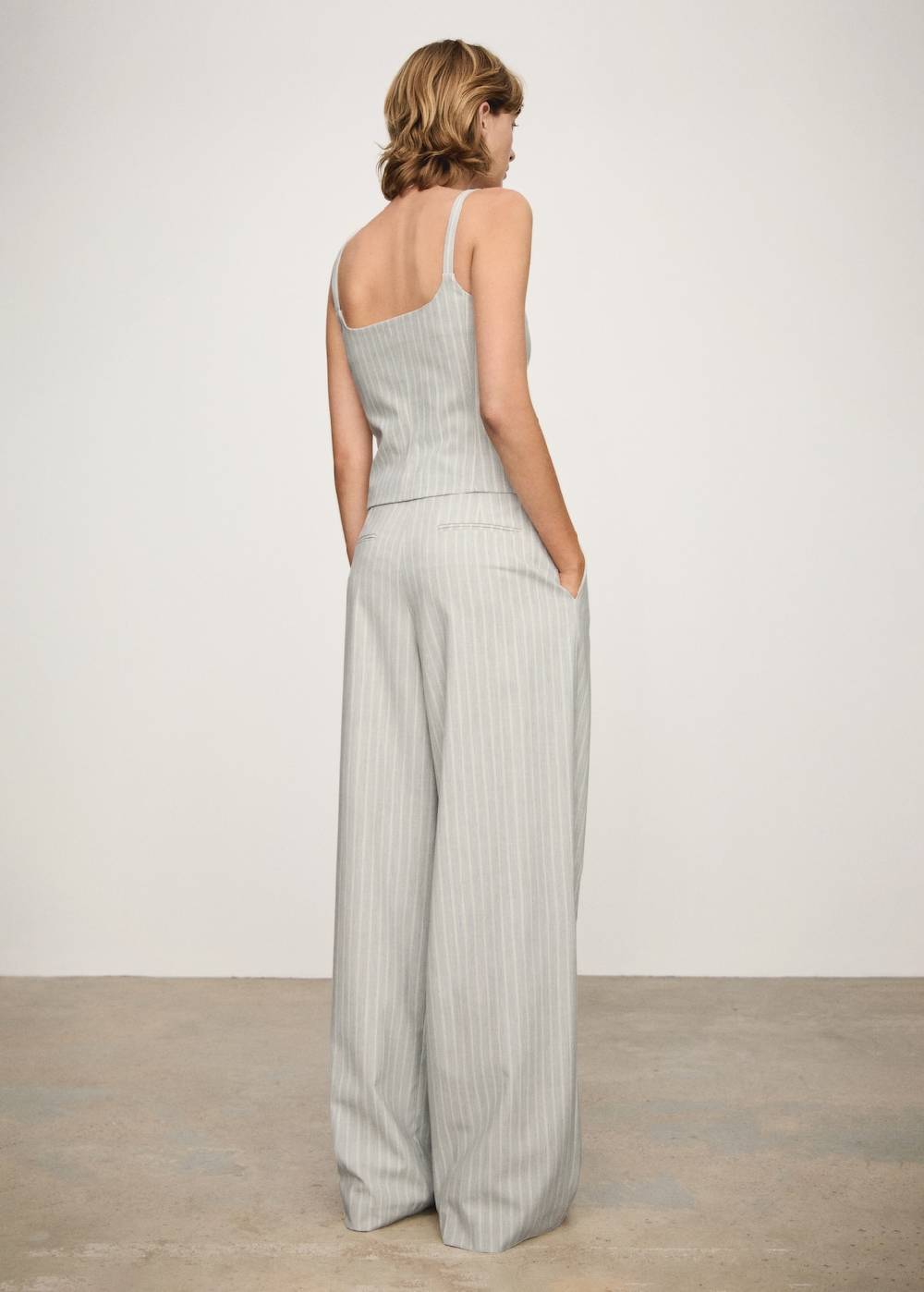 Mango Gestreifte Wideleg-Hose Online Shopping