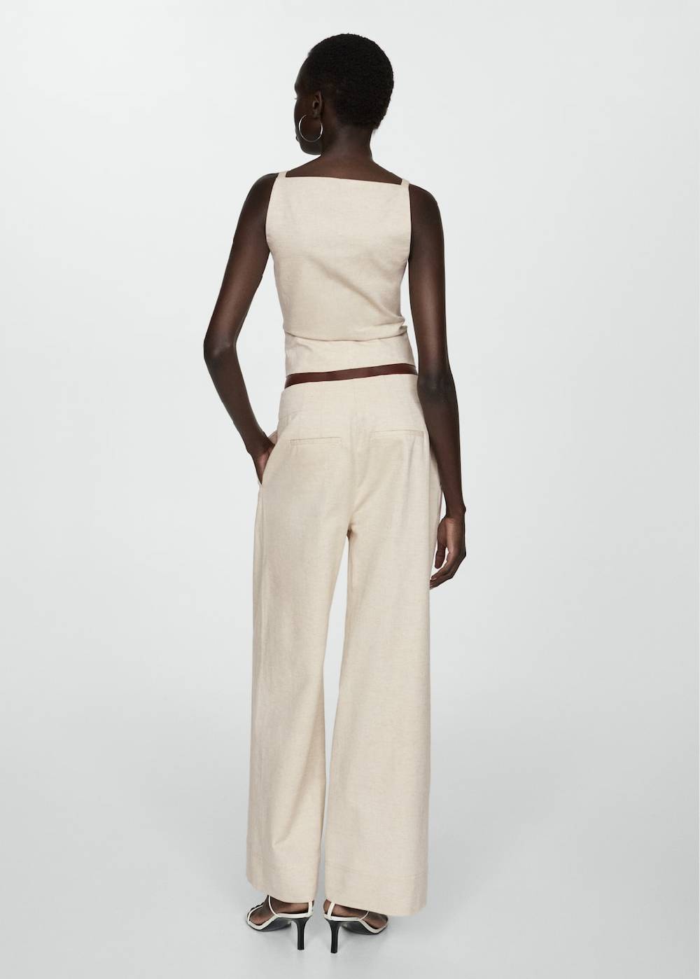Mango Wideleg-Bundfaltenhose Preisnachlass