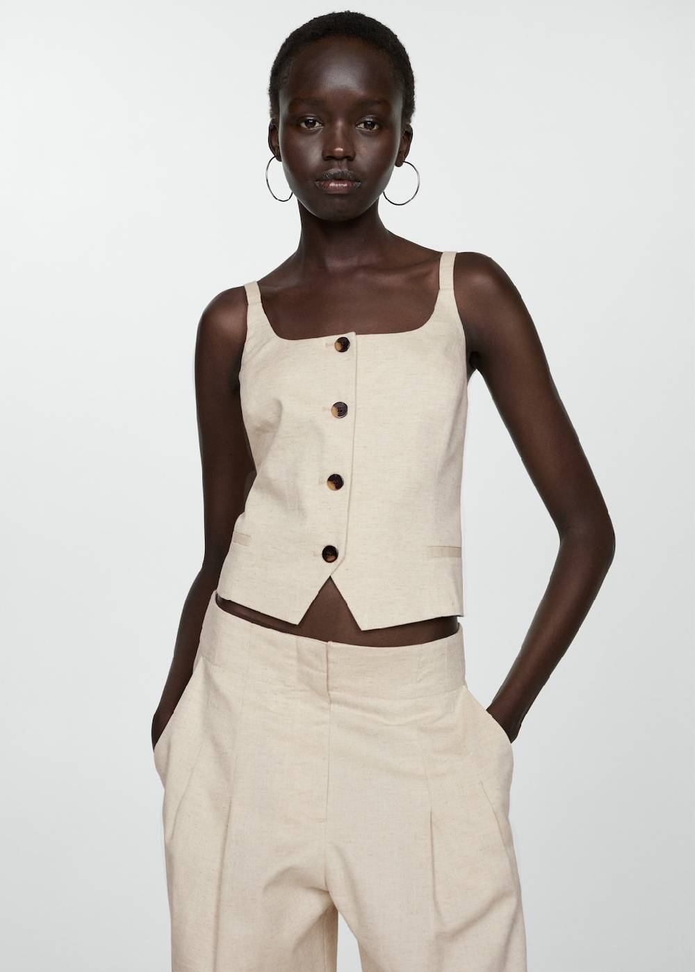 Mango Wideleg-Bundfaltenhose Preisnachlass