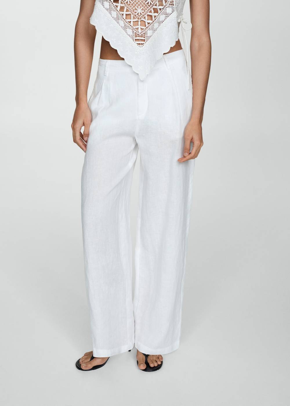 Mango Bundfaltenhose aus 100 % Leinen