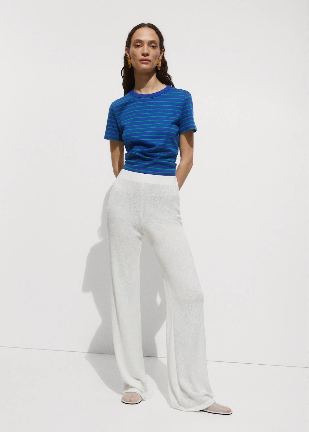 Mango Gerade Strickhose Große Rabatte