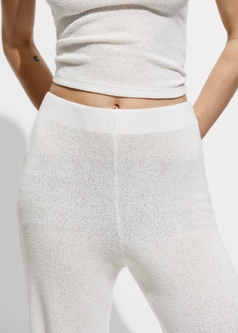 Mango Gerade Strickhose Große Rabatte