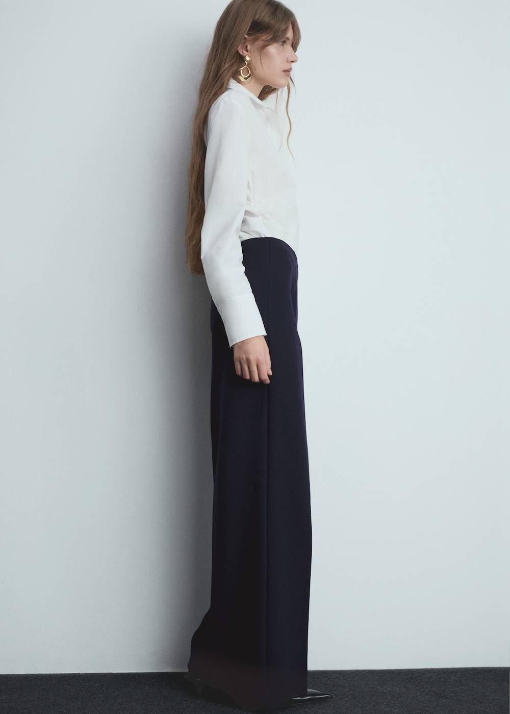 Mango Wideleg-Bundfaltenhose Räumungsverkauf