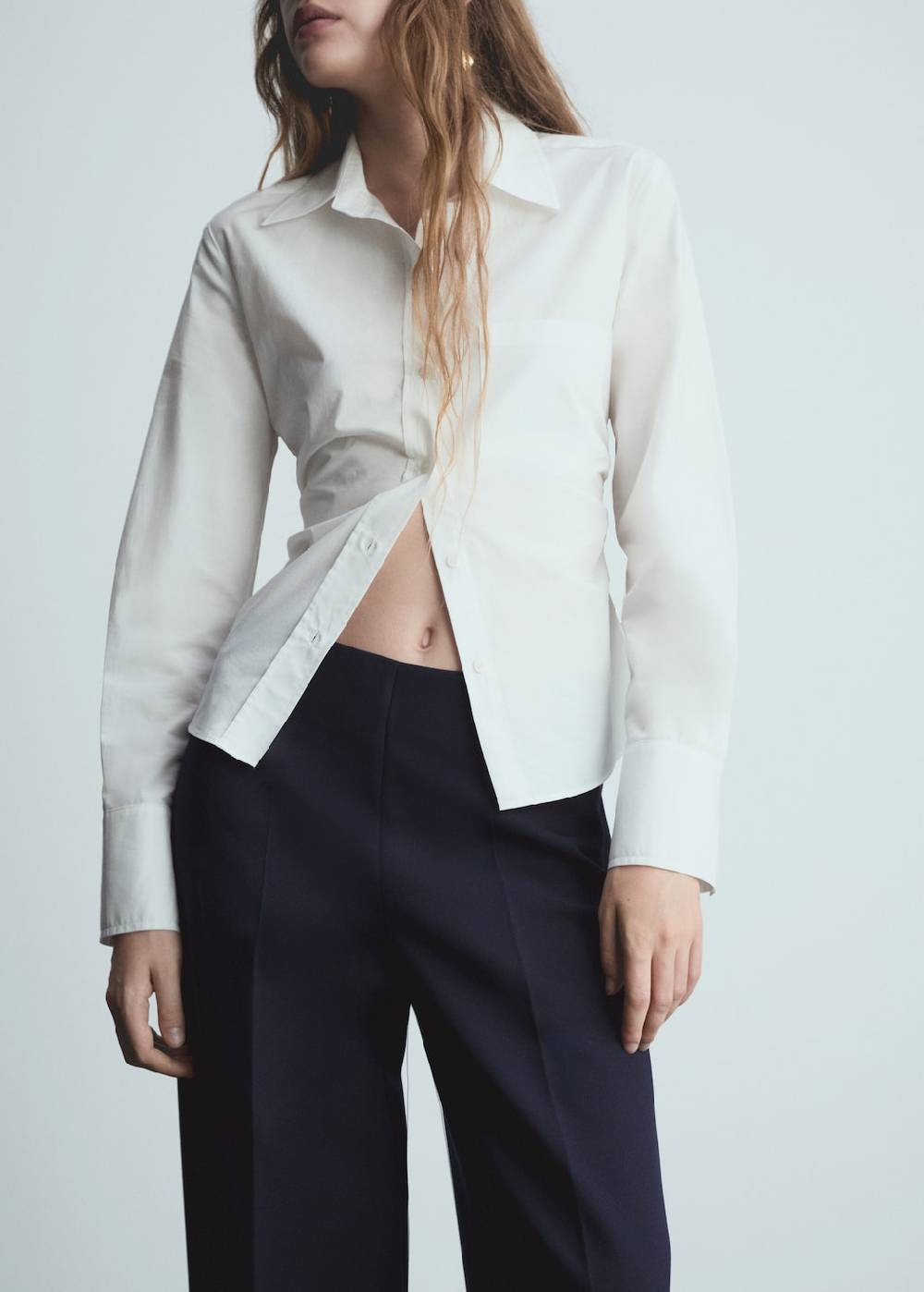 Mango Wideleg-Bundfaltenhose Räumungsverkauf
