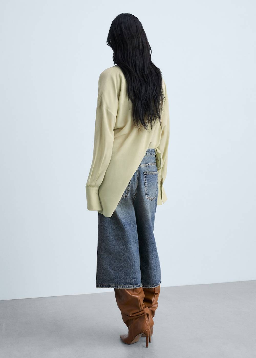 Mango Wideleg-Jeans-Bermudashorts Riesige Ersparnisse