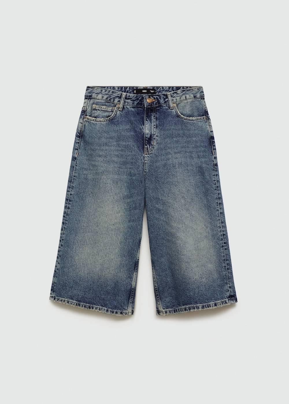 Mango Wideleg-Jeans-Bermudashorts Riesige Ersparnisse