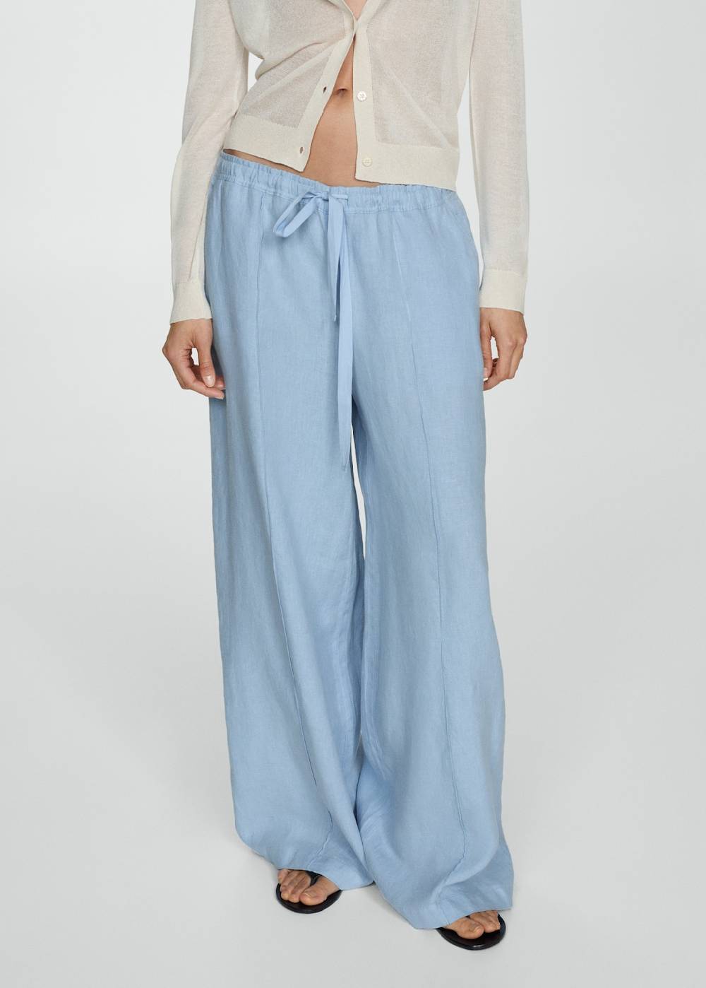 Mango Wideleg-Hose aus 100 % Leinen