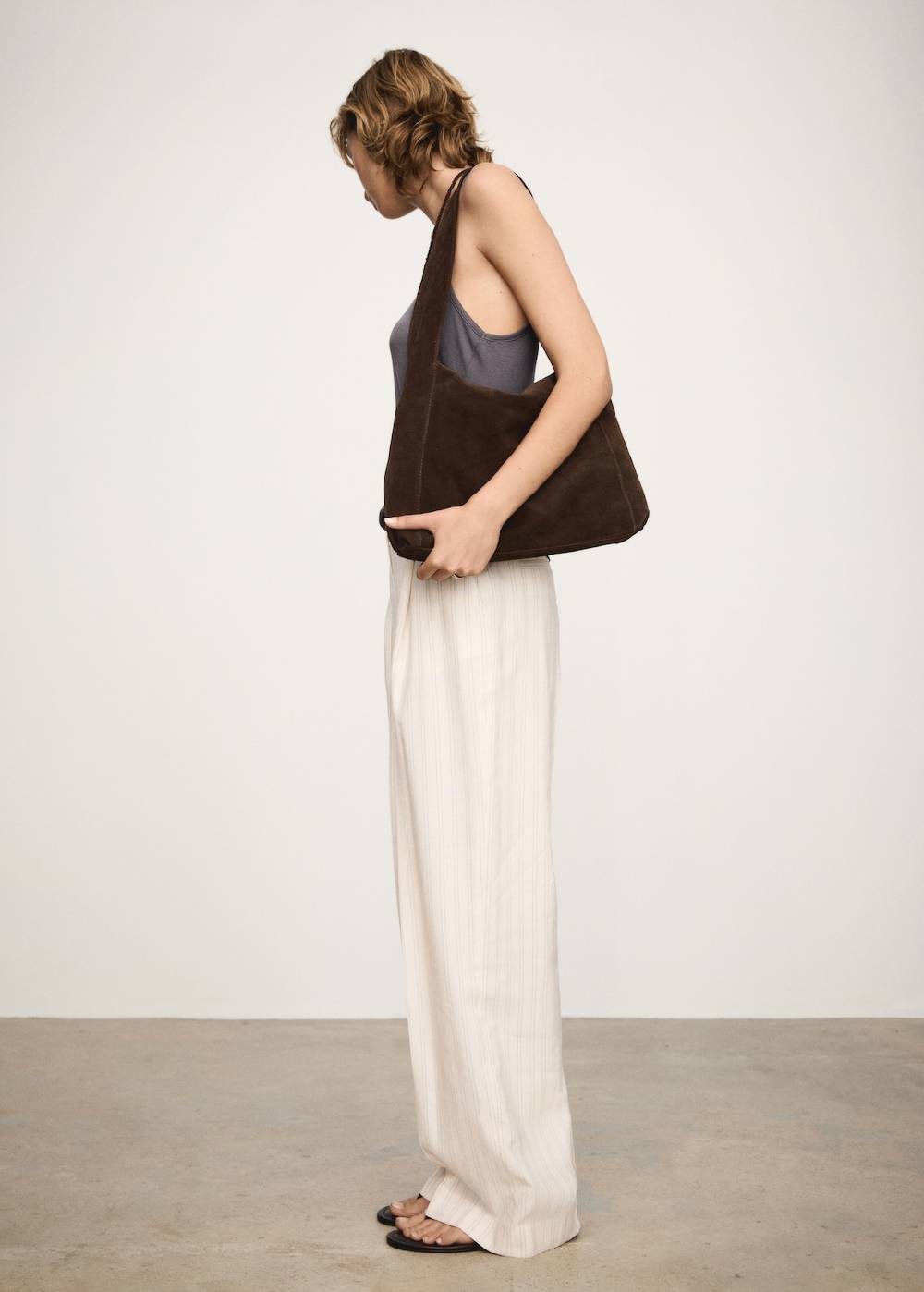 Mango Gerade geschnittene Streifenhose Neueste Stile
