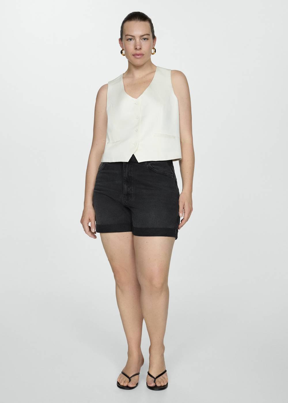 Mango Mom Fit-Jeans-Shorts Nur für heute