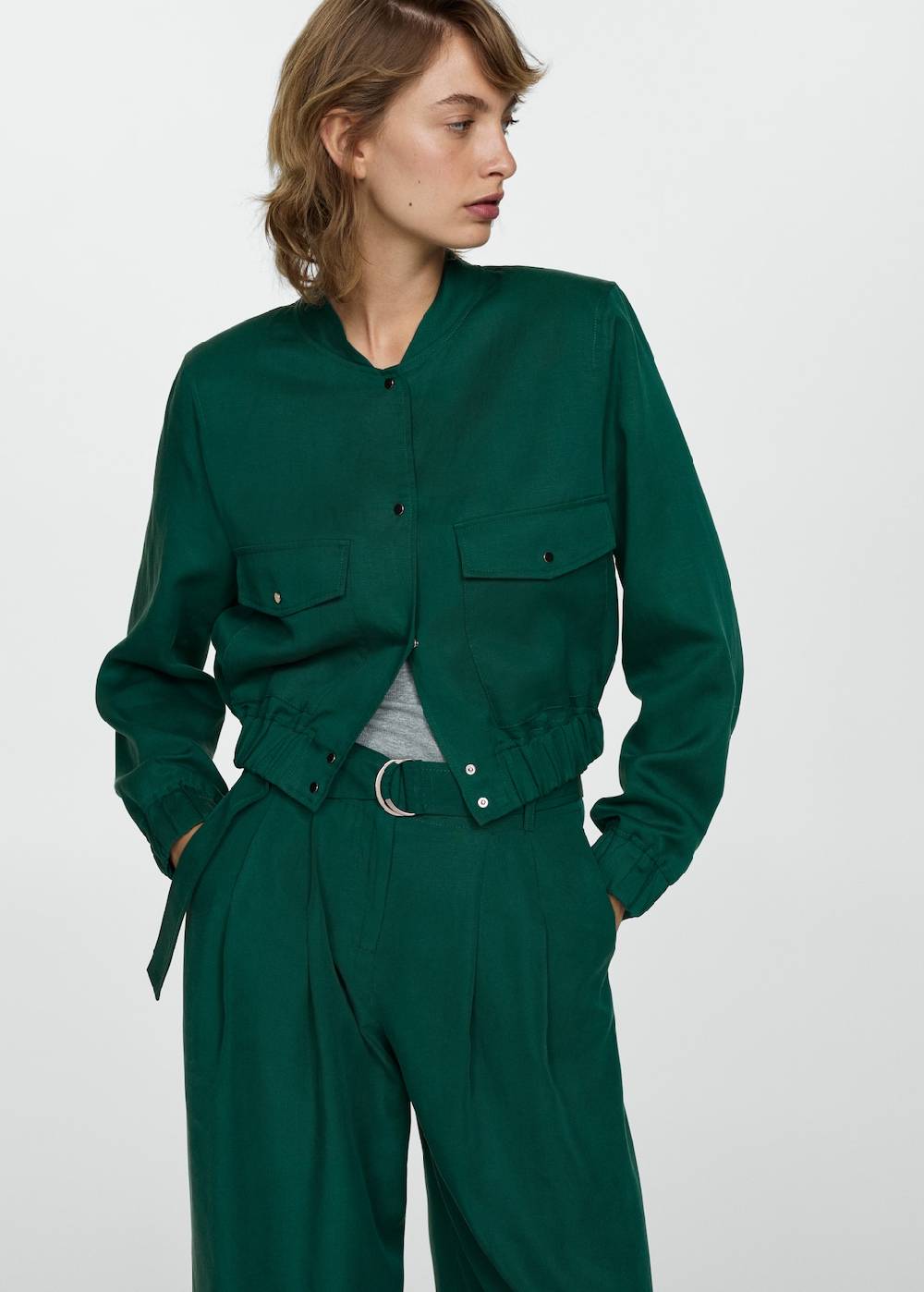 Mango Lyocell-Hose mit Gürtel Discount Store für neue Produkte