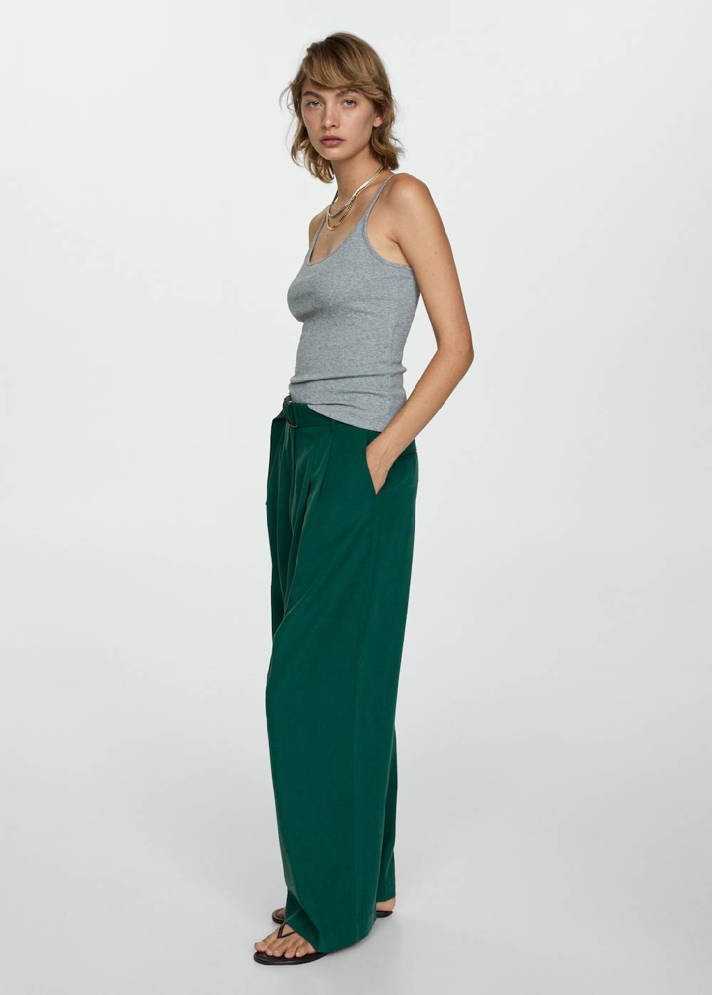 Mango Lyocell-Hose mit Gürtel Discount Store für neue Produkte