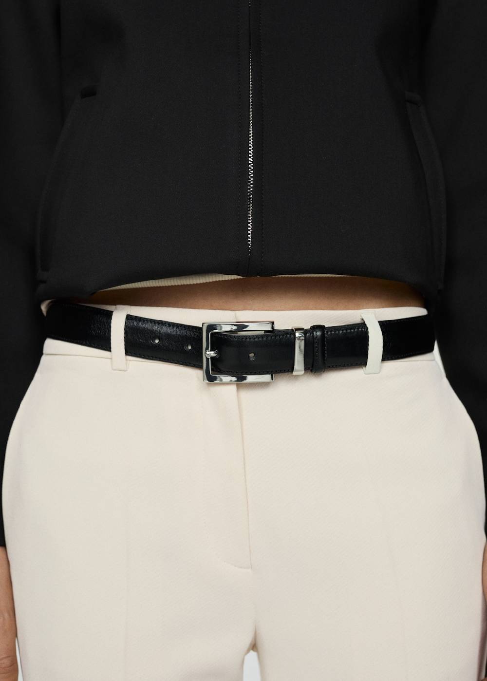 Mango Gestreifte Wideleg-Hose Riesige Rabatte