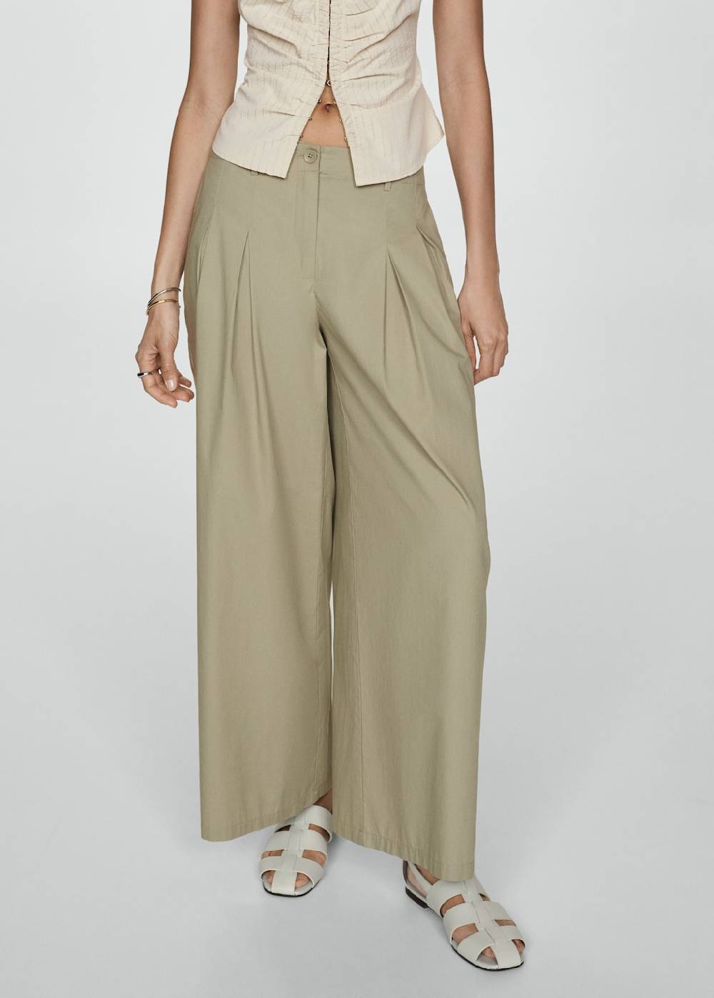Mango Baumwollhose mit Bundfalten 50% Rabatt mit kostenlosem Versand