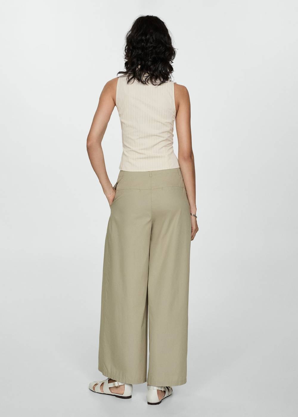 Mango Baumwollhose mit Bundfalten 50% Rabatt mit kostenlosem Versand