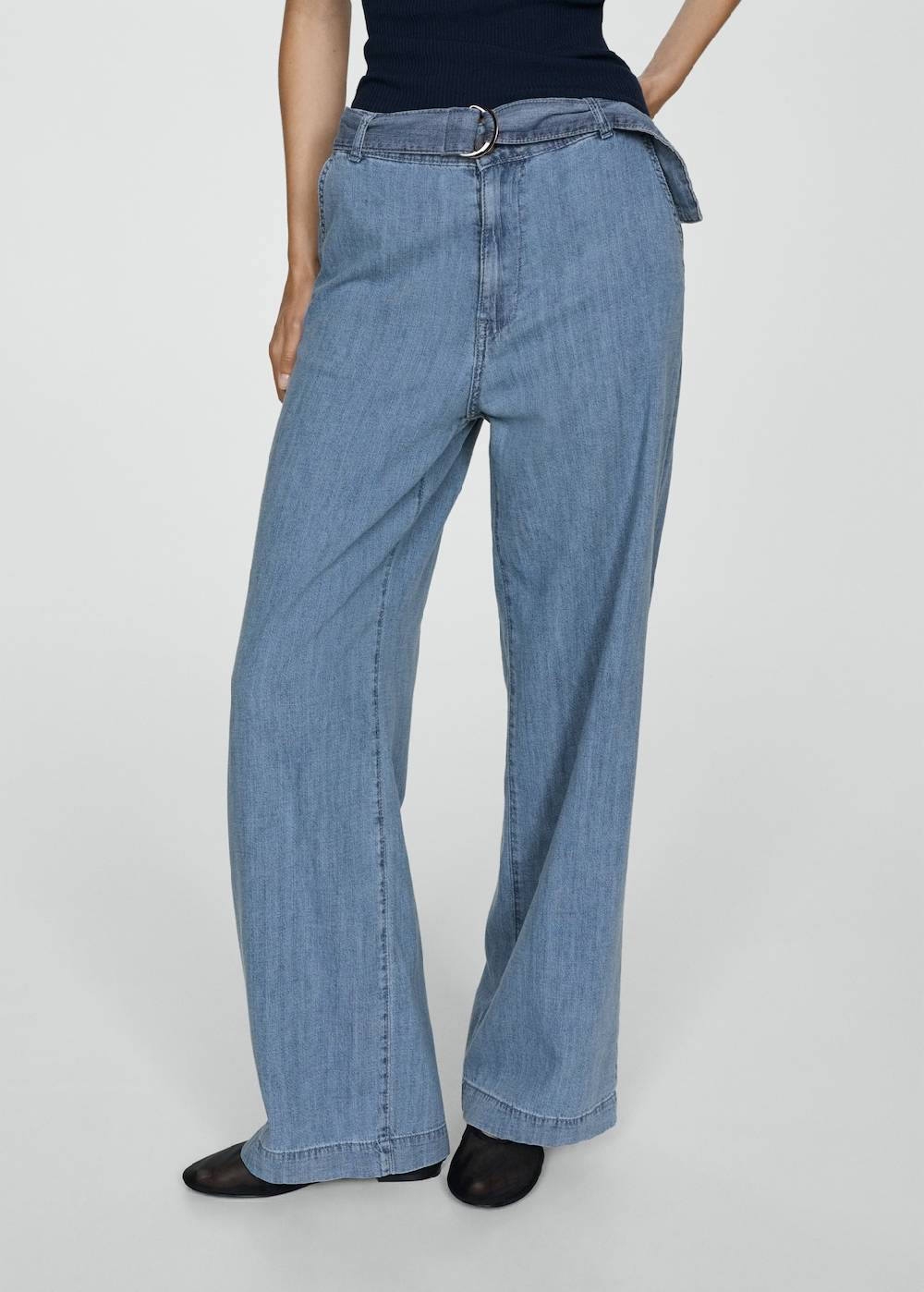 Mango Fließende Hose mit Gürtel Clearance-Verkauf