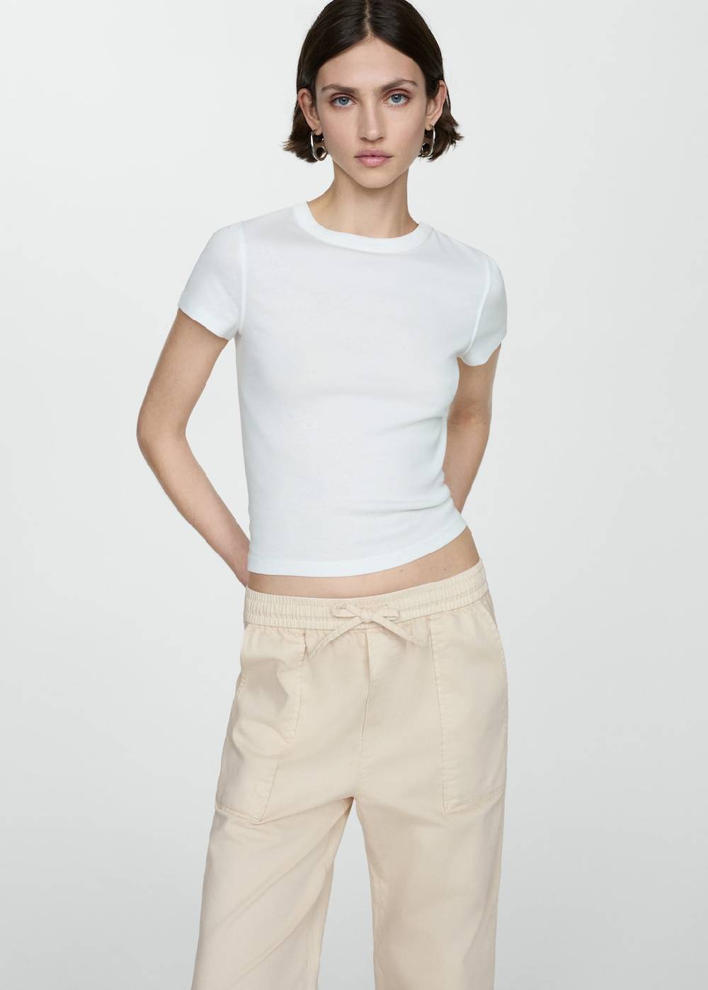 Mango Baumwollhose mit Gummibund Fabrikladen