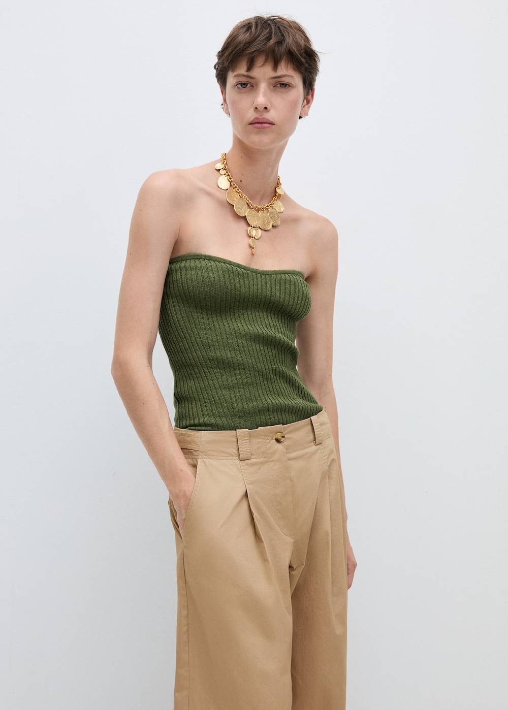 Mango Wideleg-Bundfaltenhose Speichern exportieren