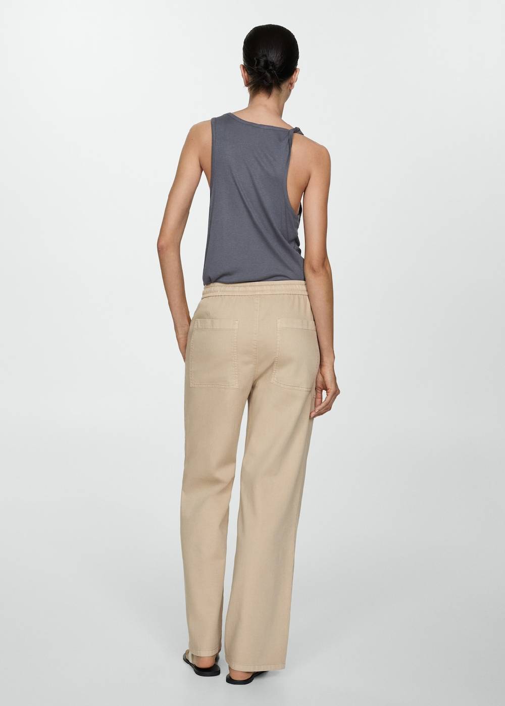 Mango Baumwollhose mit Gummibund 2025