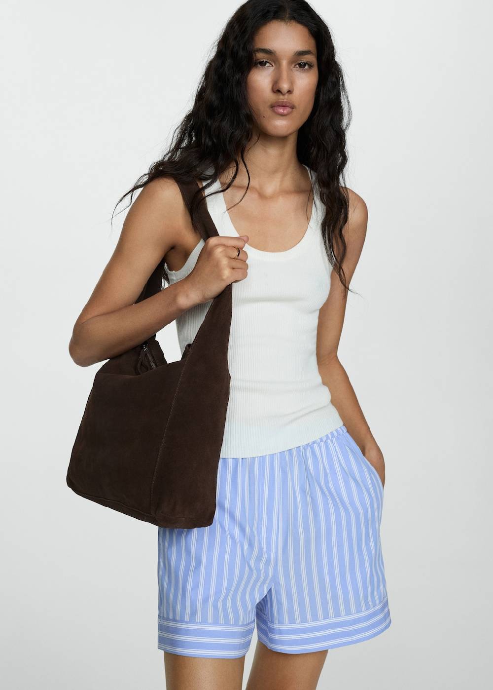 Mango Gerade Shorts mit Streifenmuster Outlet
