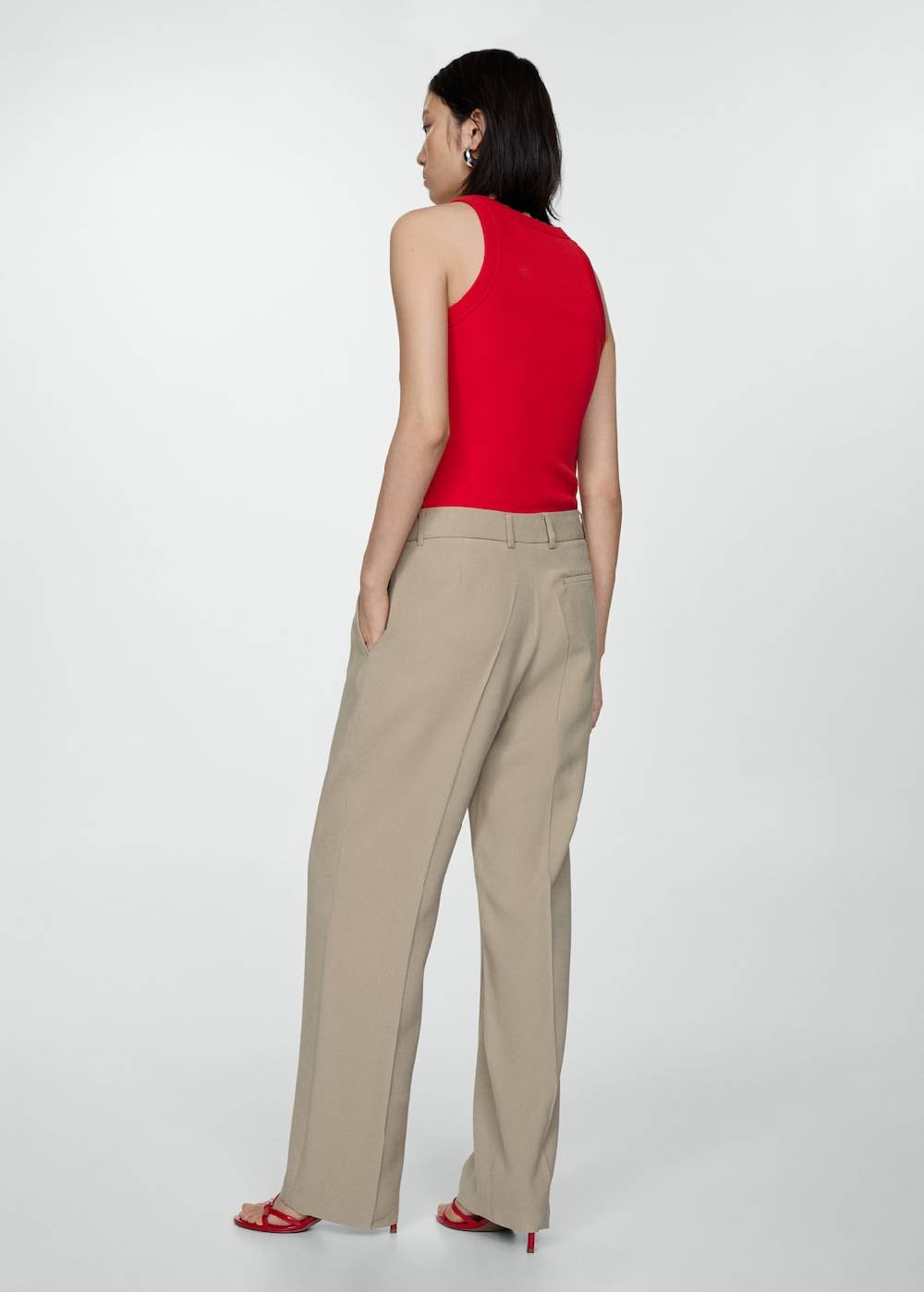 Mango Gerade Bundfaltenhose Auslauf