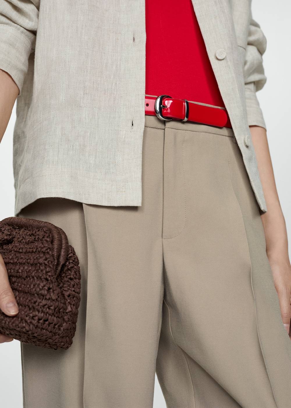 Mango Gerade Bundfaltenhose Auslauf
