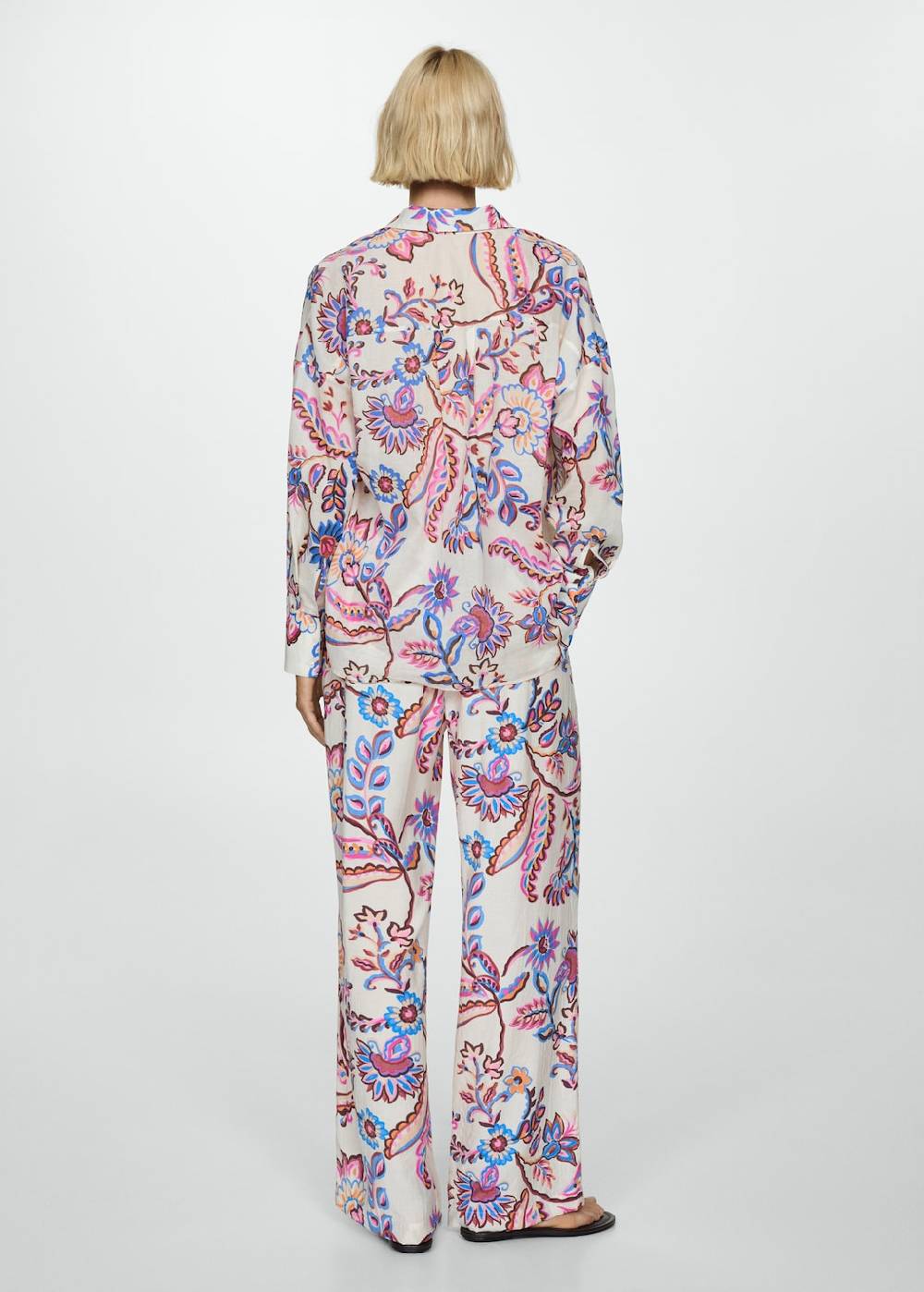 Mango Gerade Hose mit floralem Print Kostenloser Versand