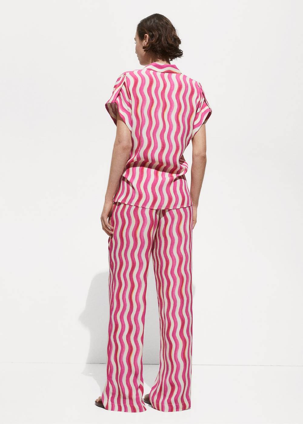 Mango Gemusterte Wideleg-Hose Limitierter Zeitrabatt