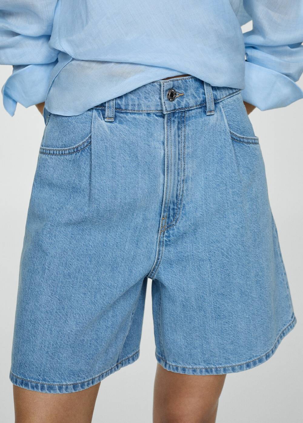 Mango Jeans-Shorts mit Bundfalten Fabrikpreis