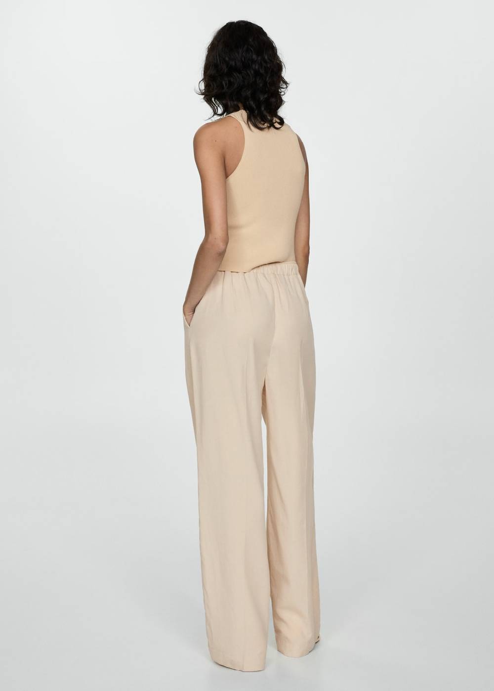 Mango Lyocell-Hose mit Faltendetails Günstig kaufen