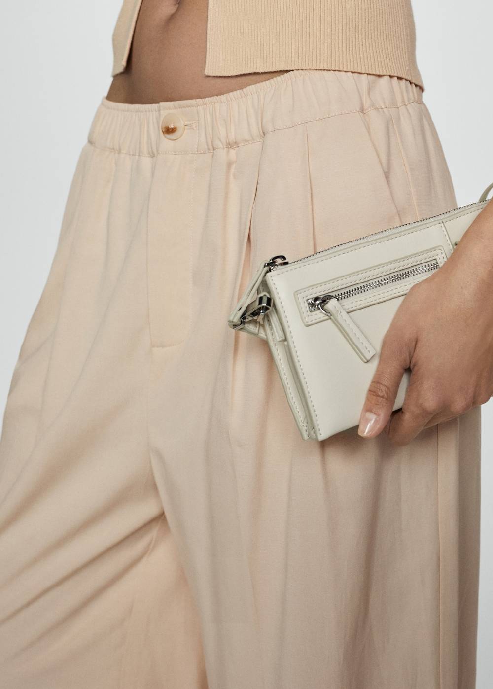 Mango Lyocell-Hose mit Faltendetails Günstig kaufen