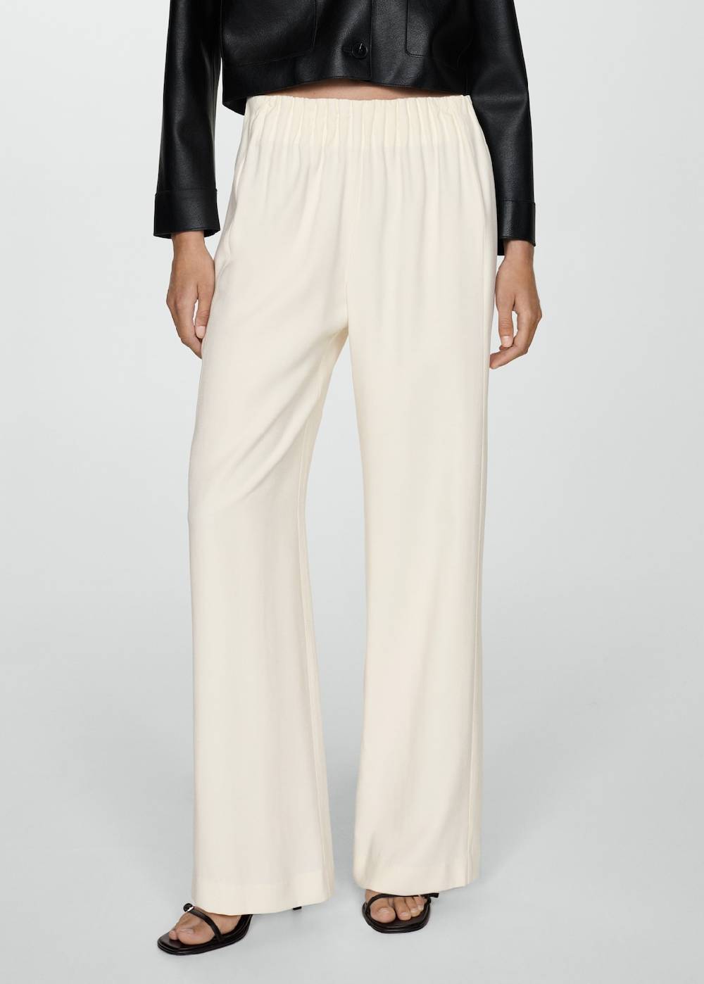 Mango Wideleg-Hose mit Stretchbund Versandkostenfrei