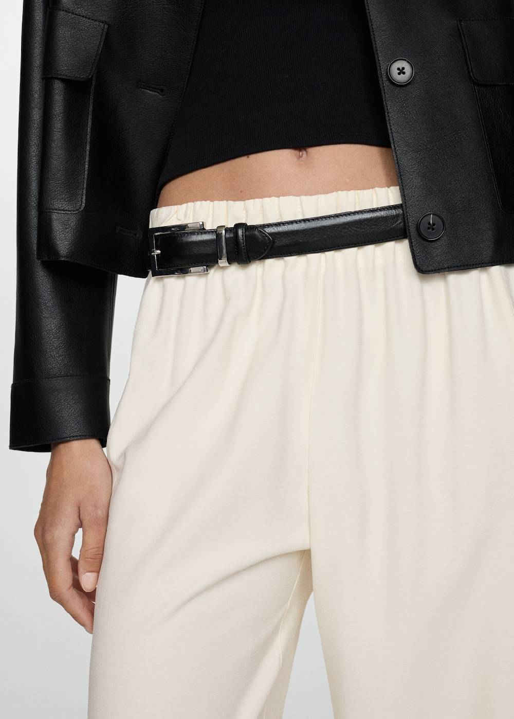 Mango Wideleg-Hose mit Stretchbund Versandkostenfrei