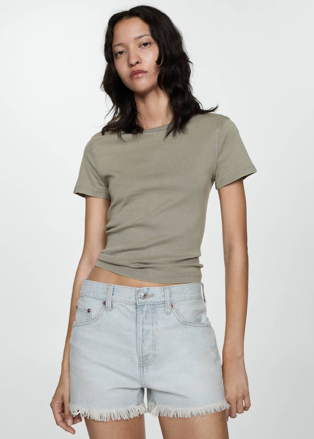 Mango Jeansshorts mit ausgefranstem Saum Black Friday