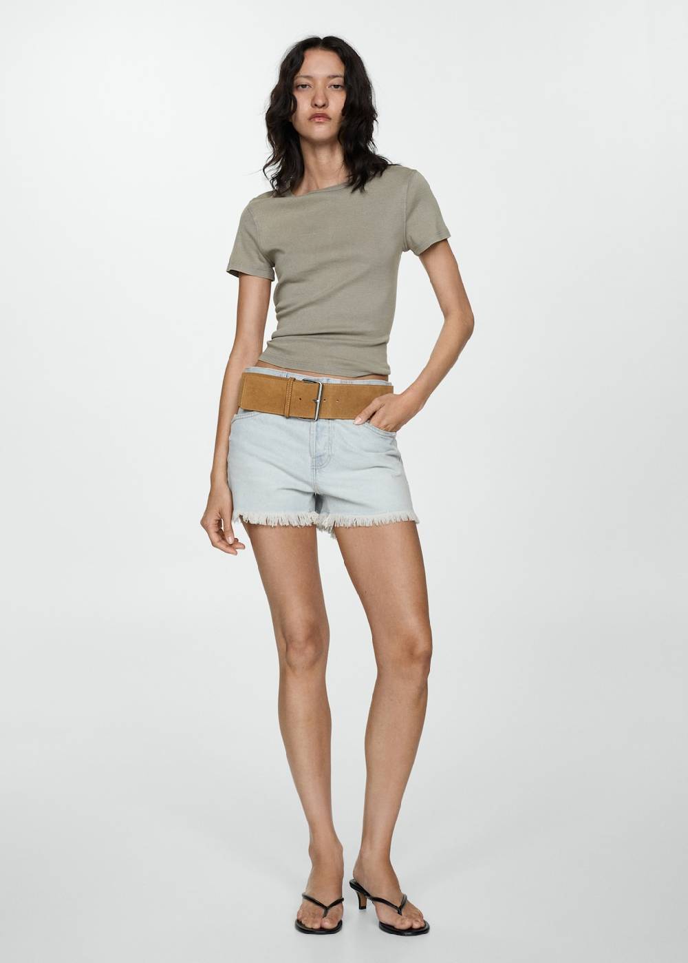 Mango Jeansshorts mit ausgefranstem Saum Black Friday