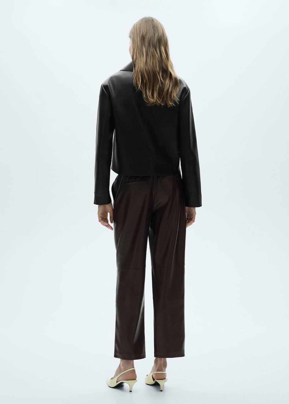 Mango Hose mit Stretchbund und Leder-Effekt Saisonale Angebote