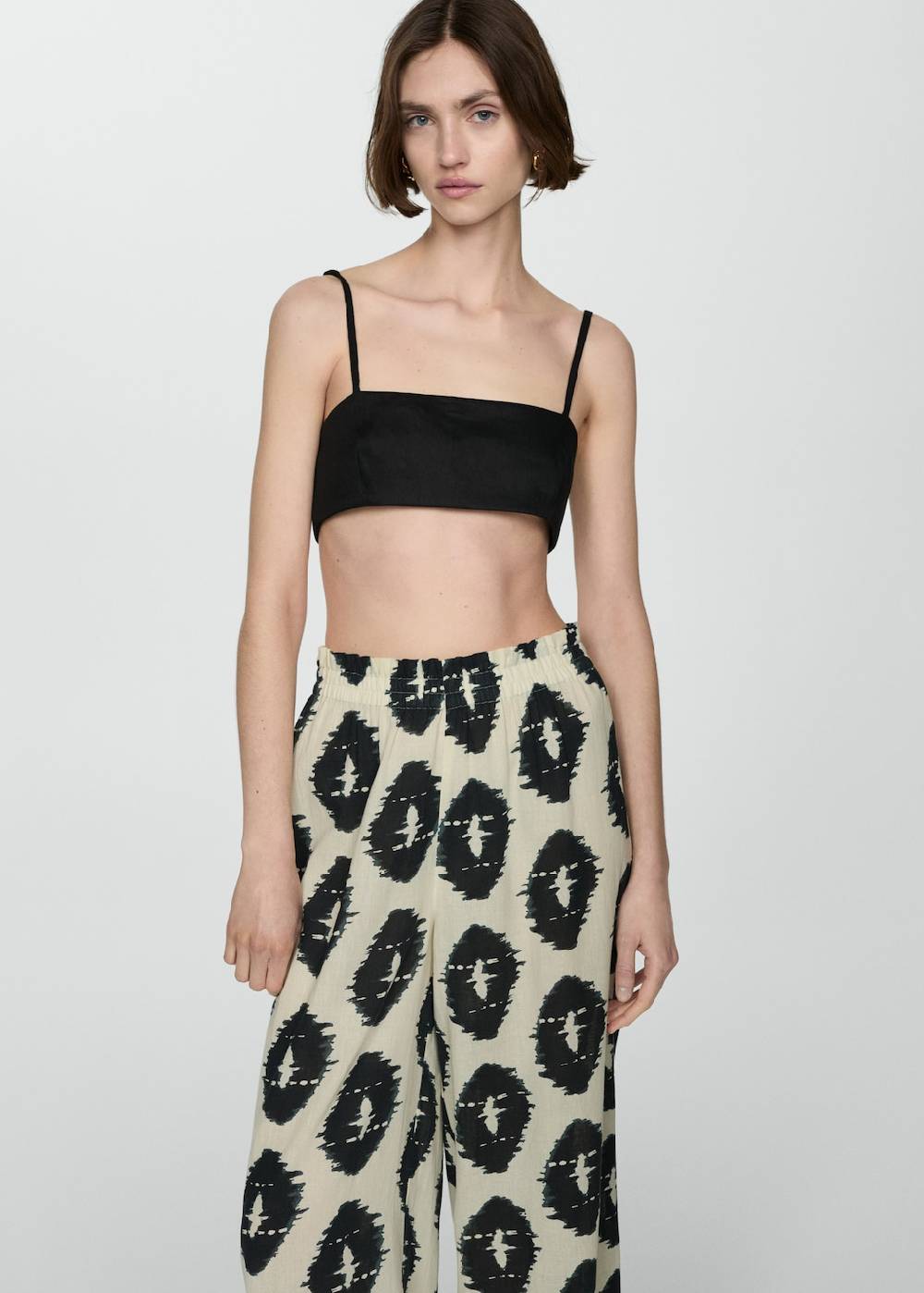 Mango Gemusterte Wideleg-Hose Räumungsverkauf