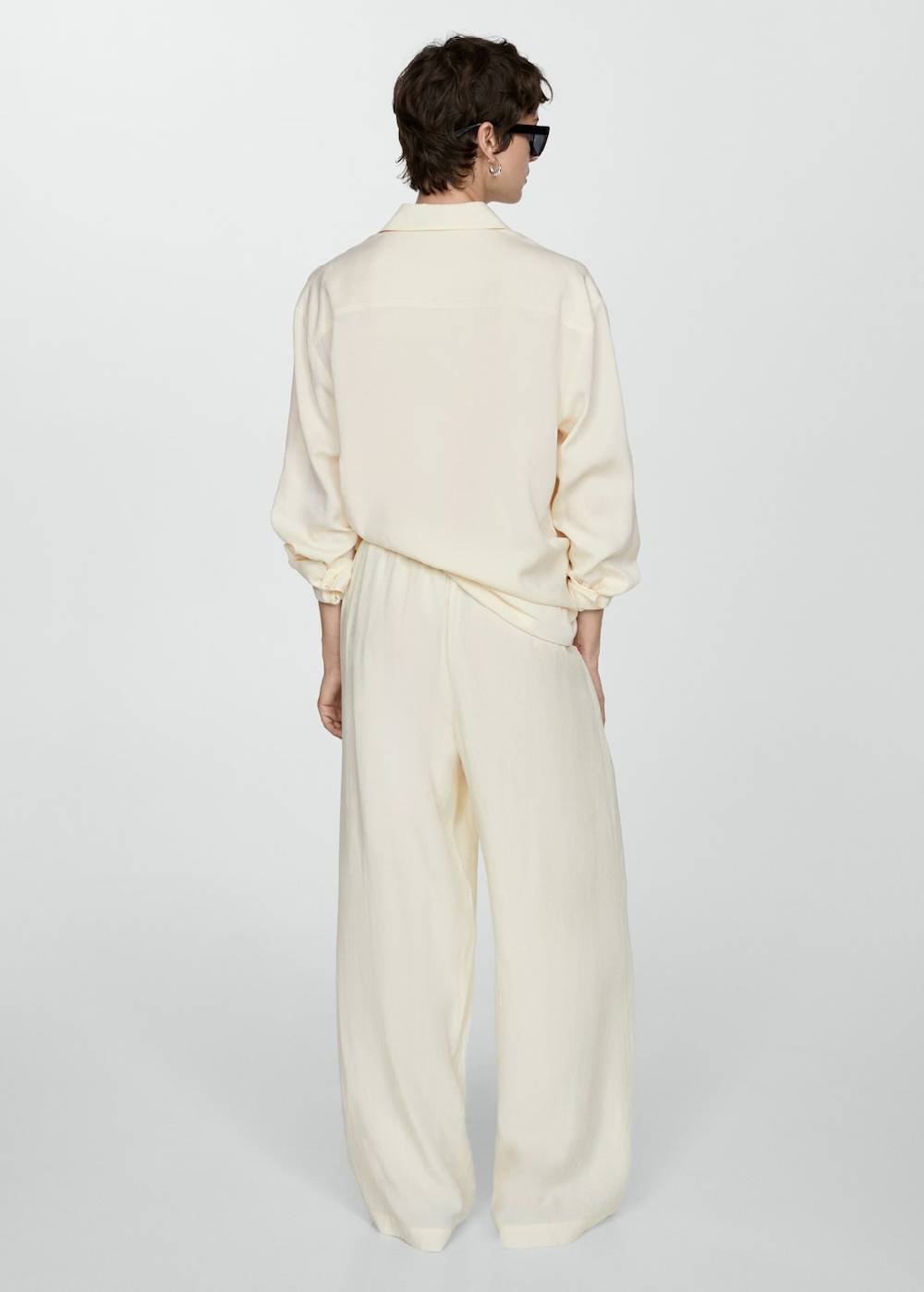 Mango Wideleg-Hose aus Lyocell Super Sparpreis