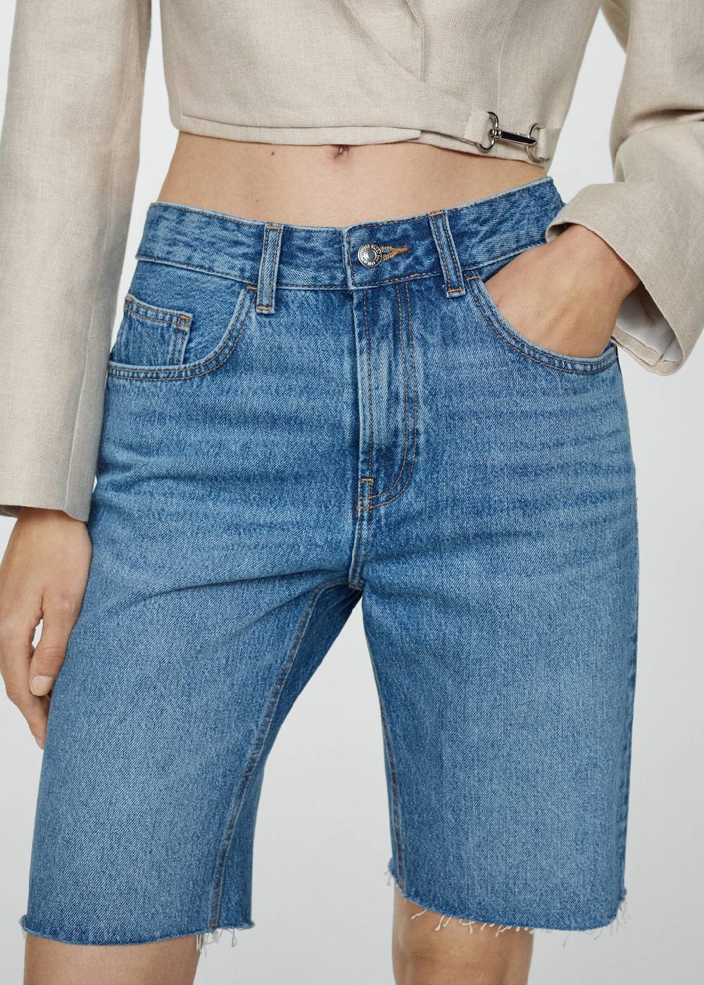 Mango Gerade Jeans-Bermudashorts Wochenangebot