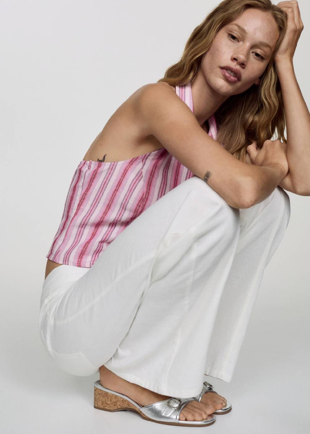 Mango Leinenhose mit Schleifendetail Bis zu 60% Rabatt