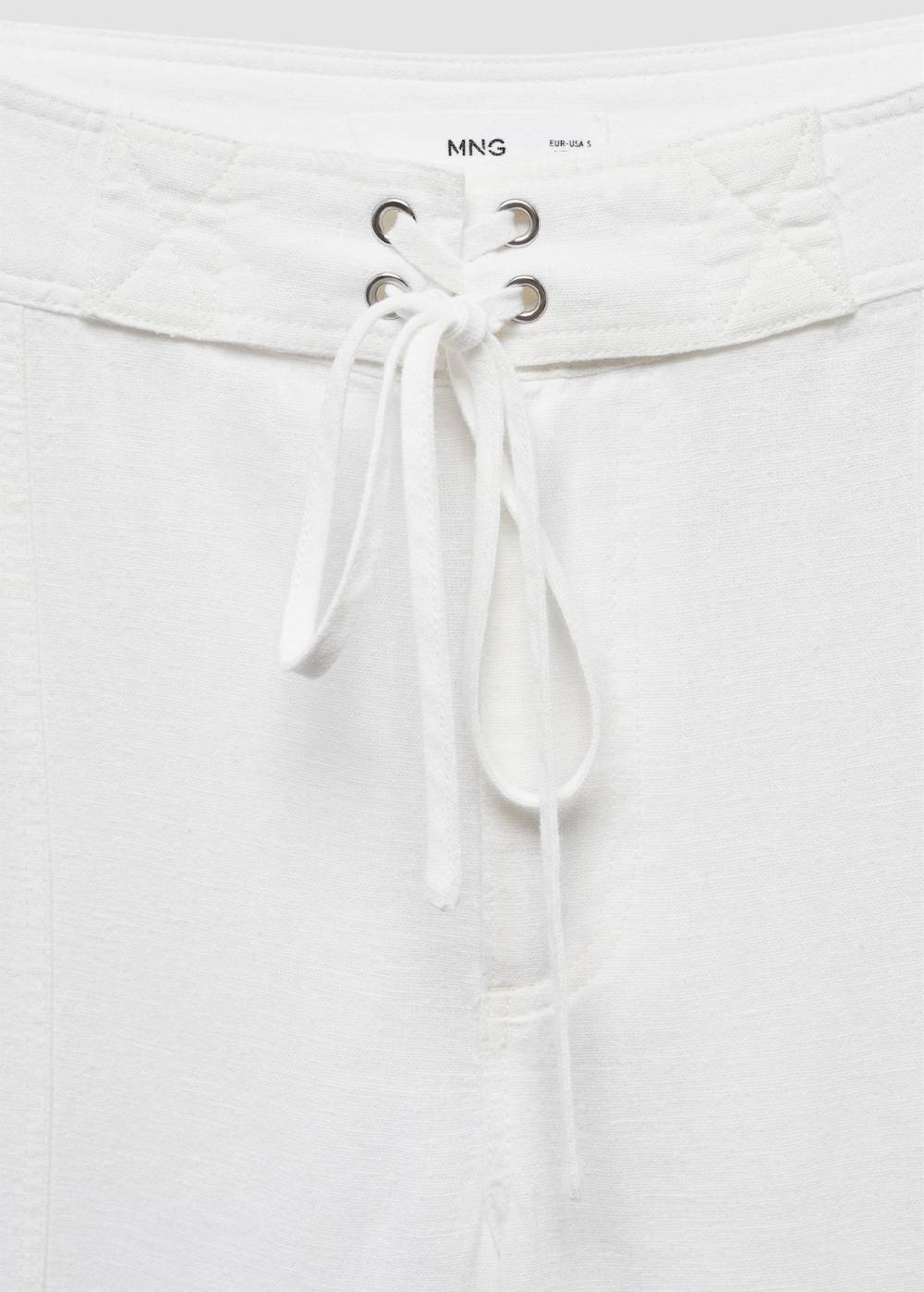Mango Leinenhose mit Schleifendetail Bis zu 60% Rabatt