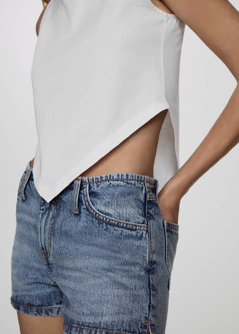 Mango Denim-Shorts mit niedriger Bundhöhe 50% Rabatt mit kostenlosem Versand