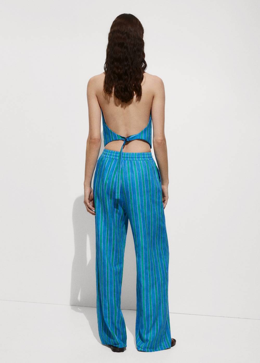 Mango Leinenhose mit Streifenmuster Clearance-Verkauf