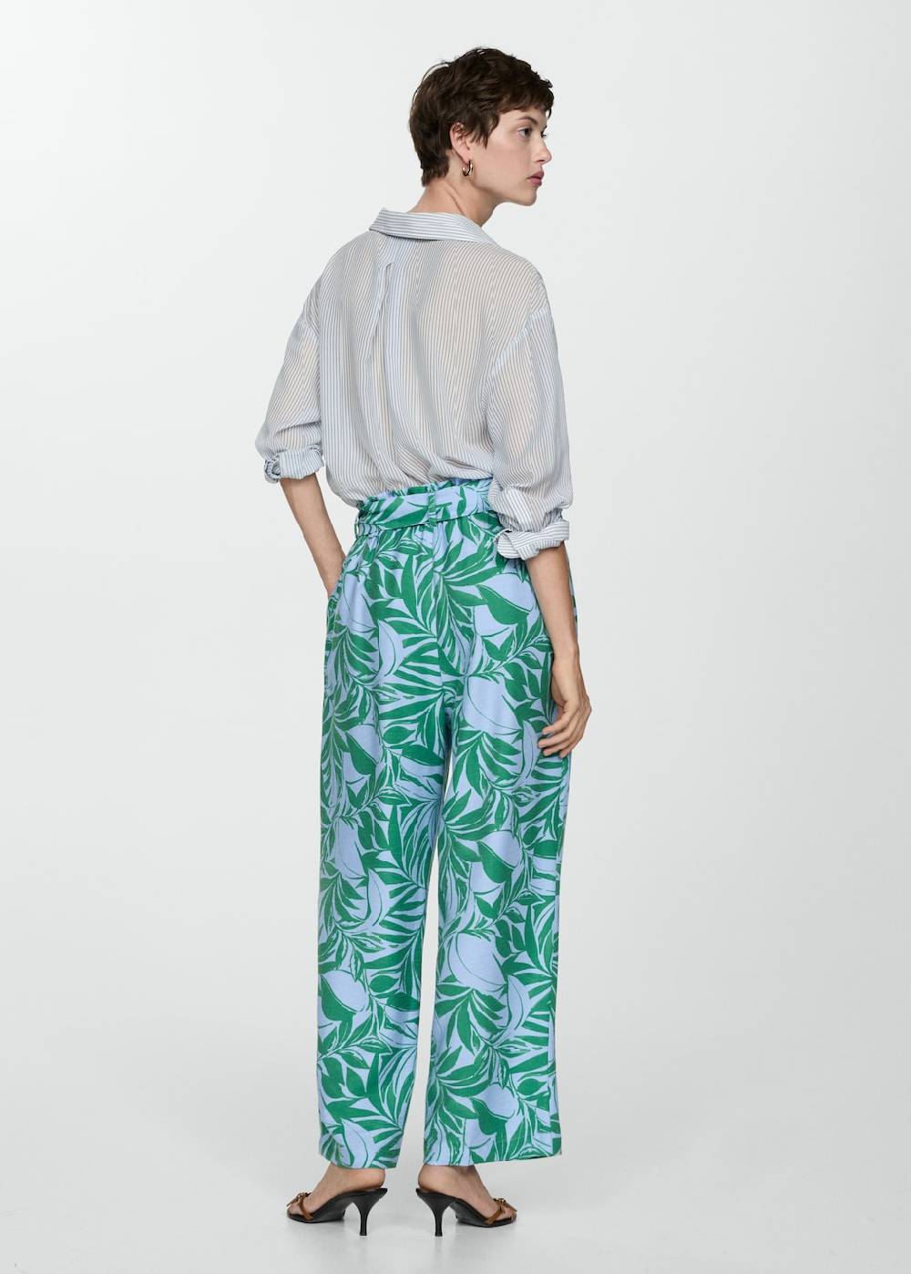 Mango Gemusterte Hose mit Schleife Kostenloser Versand international
