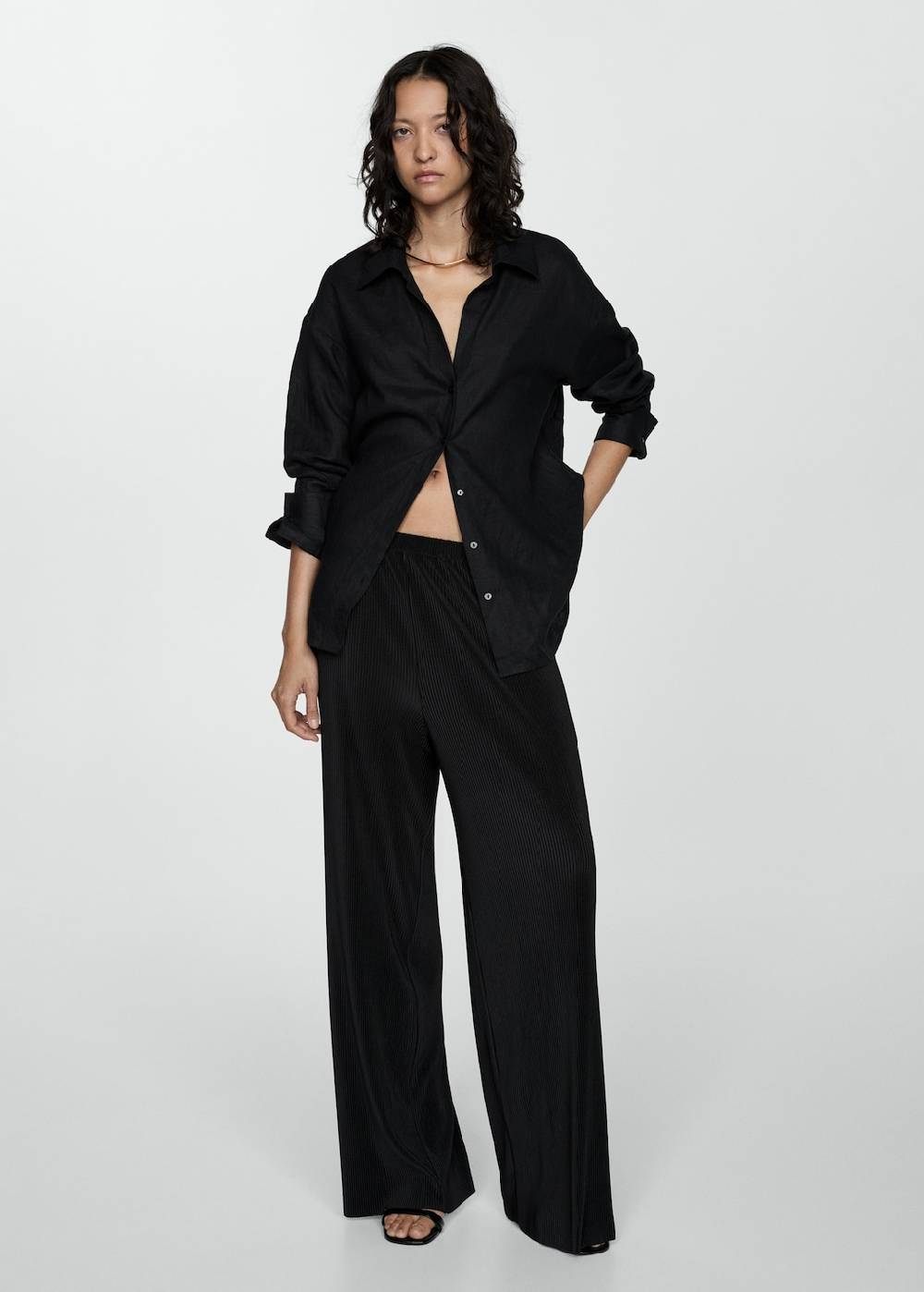 Mango Plissierte Palazzohose Auslauf