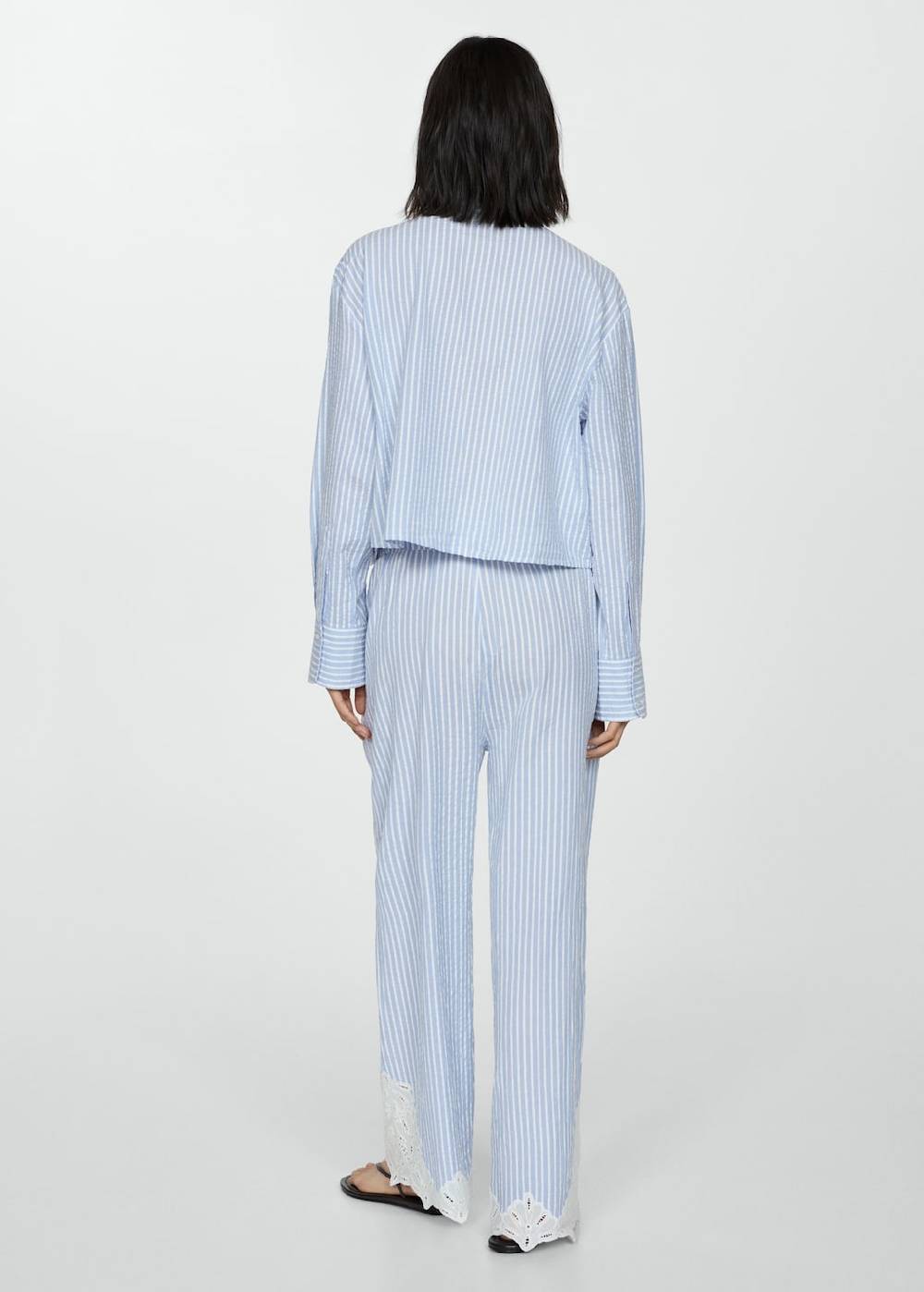 Mango Bestickte Streifenhose Fabrikpreis
