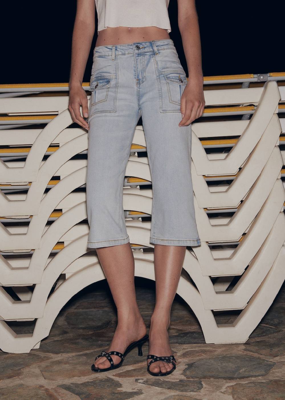 Mango Gerade Capri-Jeans Begrenztes Angebot