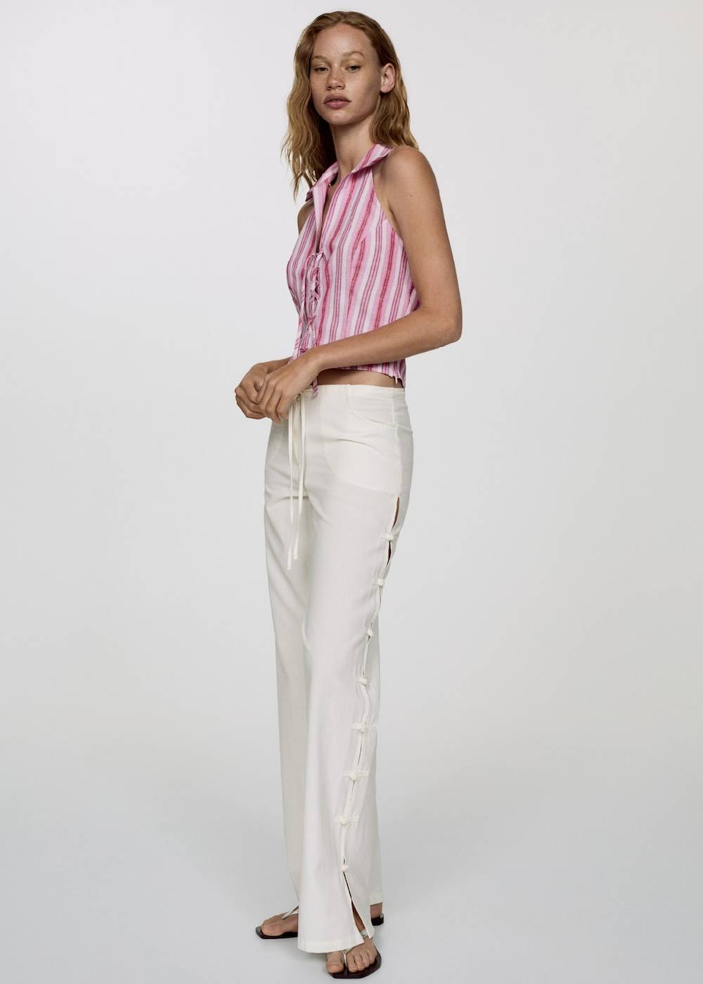 Mango Wideleg-Hose mit Knöpfen Vatertagsangebot