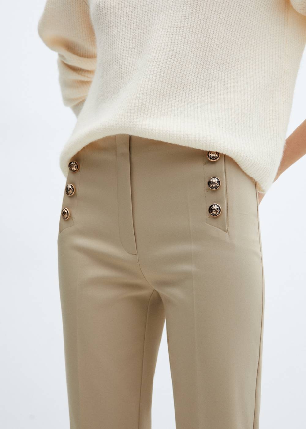 Mango Crop-Hose mit Knöpfen Jubiläumsangebot