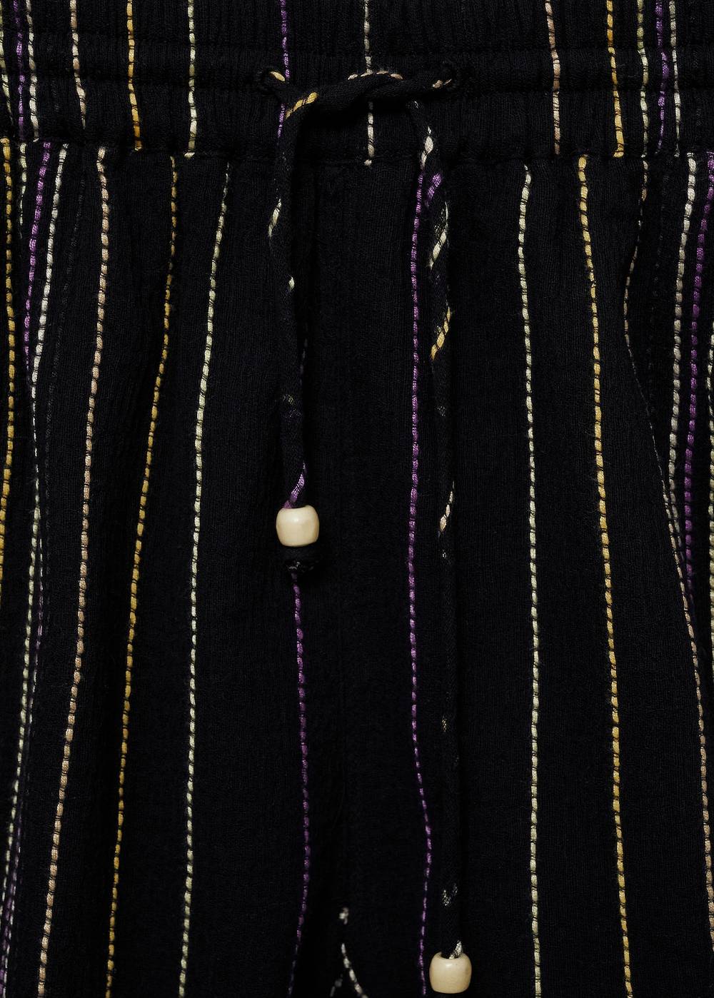 Mango Streifenhose mit ausgefranstem Saum Neueste Mode